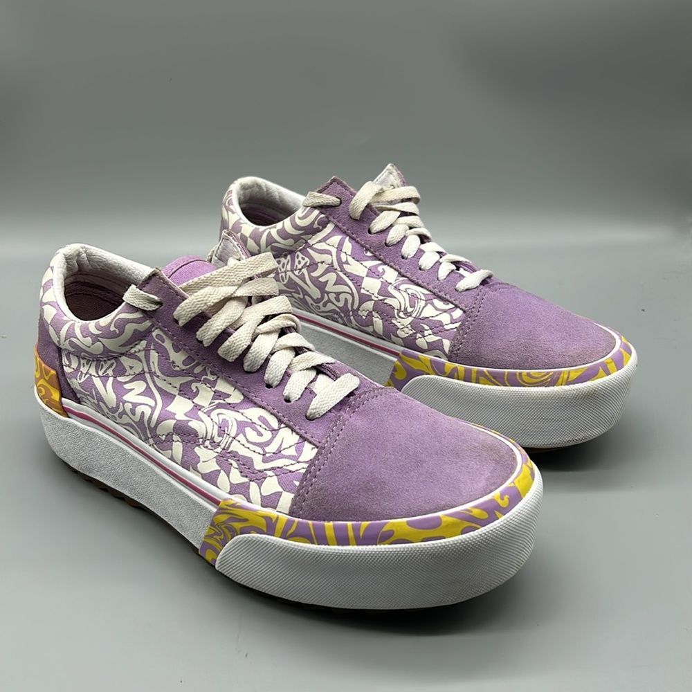 Vans Old Skool Stacked Wavy Days Platform Suede Shoes - Picture 5 of 11